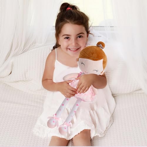 MYREBABY 17 inch Ballerina Princess Doll Stuffed Animal for Girls Toy Set for 3 4 5 Year Old Girl Gift for Little Girl, Birthday, Christmas Age 3-9