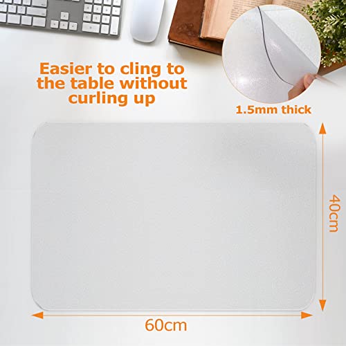 NATRKE Clear Desk Mat Pad, 32"x16" Large Transparent Desk Protector Mat Plastic Desk Mat, 1.5mm PVC Waterproof Non-Slip Clear for Desktop Home Office