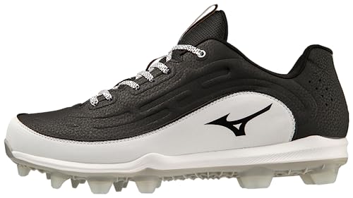 Mizuno Men's Ambition 3 Low TPU Baseball Cleats, Black-White, 11.5