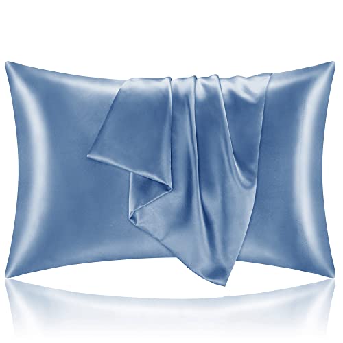 BEDELITE Satin Pillowcase for Hair and Skin, Super Soft and Cooling Similar to Silk Pillow Cases 2 Pack with Envelope Closure, Gift for Women Men(20"x30" Queen Size, Ivory)