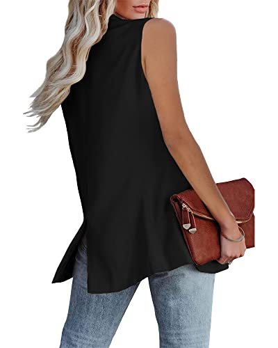 Cicy Bell Women's Sleeveless Blazer Vest Casual Open Front Single Button Summer Jacket with Pockets