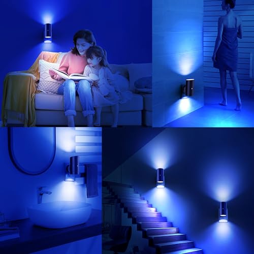 fesnne Red Night Light, Night Lights Plug into Wall with Dusk to Dawn Sensor, 0-100LM Adjustable Brightness, Shine Up and Down Dimmable Night Light for Hallway Bedroom Bathroom 2 Pack