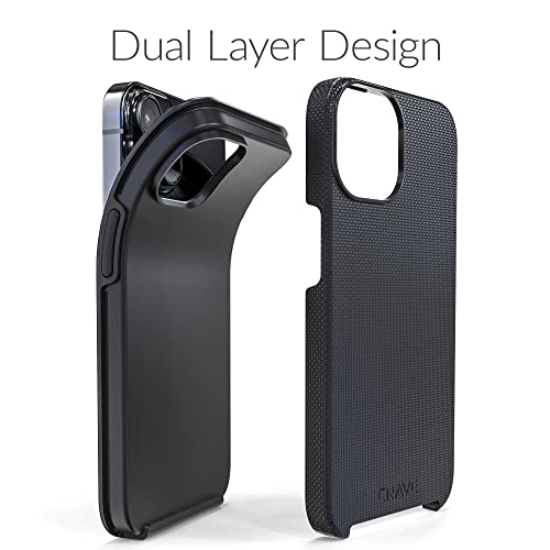 Crave Dual Guard for iPhone 14, Shockproof Protection Dual Layer Case for Apple iPhone 14 (6.1") - Black