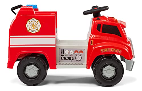 Kid Trax Real Rigs Toddler Fire Truck Interactive Ride On Toy, Kids Ages 1.5-4 Years, 6 Volt Battery and Charger, Sound Effects, Red, Large