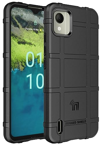 Nakedcellphone Case for Nokia C110 Phone, Special Ops Tactical Armor Rugged Shield Protective Cover [Anti-Fingerprint, Matte Grip Texture] - Black