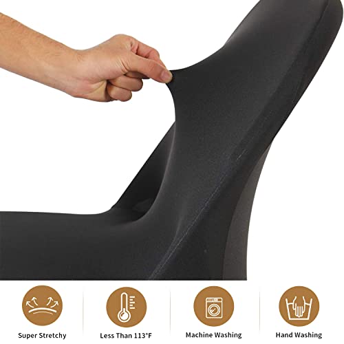 ManMengJi Spandex Folding Chair Covers, Folding Chair Covers 12 PCS Light Yellow, Universal Fitted Banquet Chair Slipcovers for Wedding Party Event