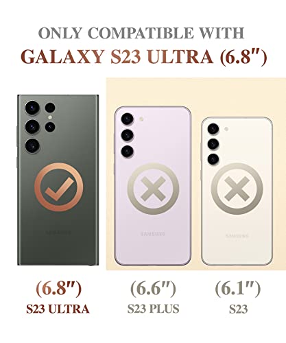 GVIEWIN for Samsung Galaxy S23 Ultra Case with Slide Camera Cover, [Military Grade Drop Protection] Slim Marble Design Best Shockproof Protective Phone Case Fit S23 Ultra 5G 6.8" (Aurora/Azure Blue)