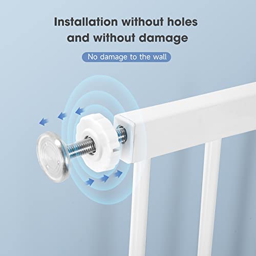 Extra Tall Child Safety Gate Extends Up to Extra Wide, Baby Gate for Doorways Hallways, Retractable Baby Gate for Stairs, Easy Fit Pet Gate, Dog Gates for The House Indoor/Outdoor, Pressure Mounted.