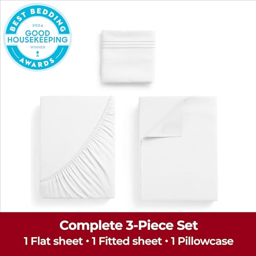 Mellanni Split King Sheets Set - 5 PC Iconic Collection Bedding Sheets & Pillowcases - Hotel Luxury, Extra Soft, Cooling Bed Sheets - for Women, Men, Kids & Teens (Split King, Sky Blue)