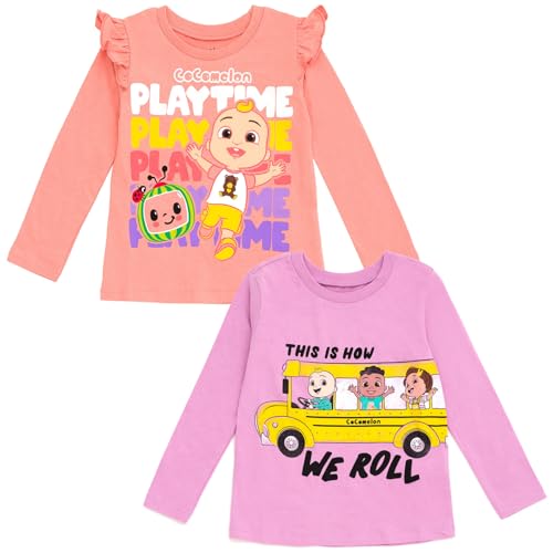 CoComelon JJ Cody Nina Infant Baby Girls 2 Pack T-Shirts Pink/Purple 12 Months