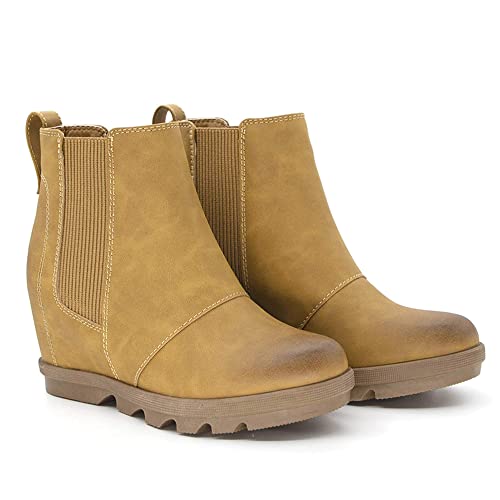 Athlefit Women's Wedge Boots Comfortable Ankle Wedge Booties