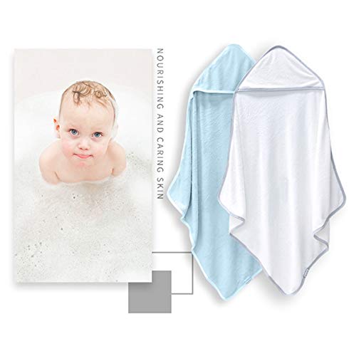 BAMBOO QUEEN 2 Pack Premium Baby Bath Towel - Rayon Made from Bamboo, Hooded Towels for Babies,Toddler,Infant - Newborn Essential -Perfect Baby Registry Gifts (White and Yellow, 30 x 30 Inch)