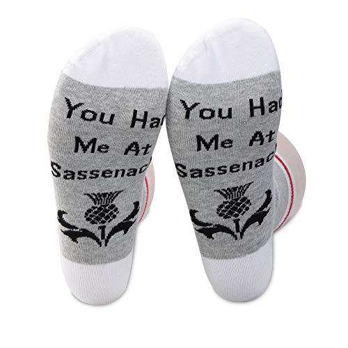 PXTIDY 2 PAIRS TV Show Socks You Had Me At Sa-ssenach Crew Socks Irish Sa-ssenach Gift TV Show Gift