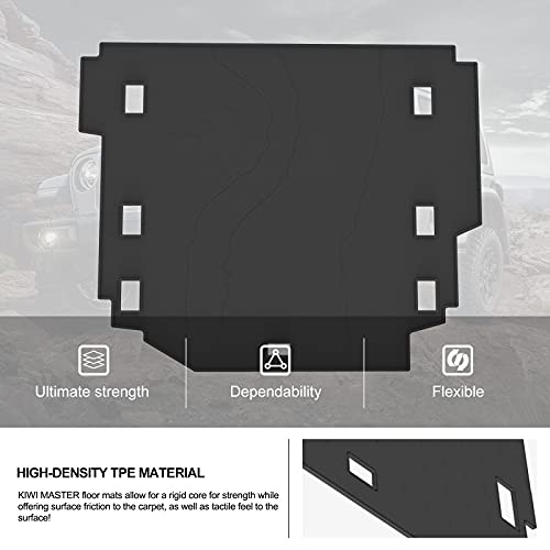 KIWI MASTER Cargo Mat for 2018-2024 Jeep Wrangler JL Accessories All Weather Trunk Liner TPE Slush Mats Black - Only Fits 4 Door Models