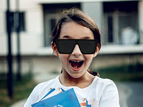 FEISEDY Kids Sunglasses, Flat Top Shield Square Sunglasses with Rimless Fashion Shades for Age 1-7, B4061