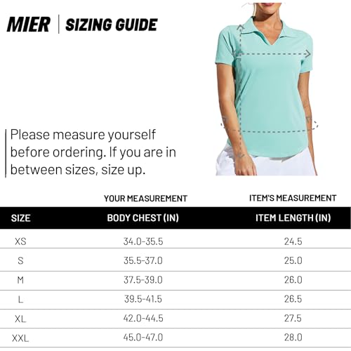 MIER Women's Short Sleeve Tennis Shirts UPF50+ V Neck Collared Polo Shirt Quick Dry Golf Shirt, Moisture Wicking, Wine, XXL