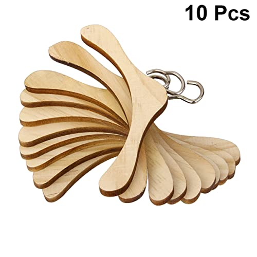 Toyvian 10pcs Wooden Dolls Doll Accessory Mini Hangers for Earrings 18 inch Doll Hangers Clothes Hanger Clothes