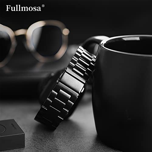 Fullmosa Compatible Apple Watch Bands 41mm 40mm 38mm 49mm 45mm 44mm 42mm, Stainless Steel iWatch Band with Case for Apple Watch Ultra2/Ultra Series 9/8/7/6/5/4/3/2/1/SE/SE2, 38mm 40mm 41mm Black