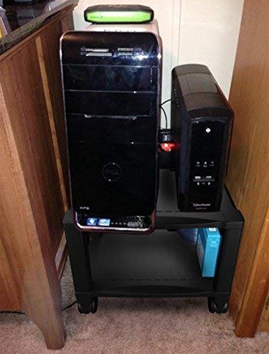 Home-Complete Printer Stand-2-Tier Under Desk Table for Fax, Scanner, Printer, Office Supplies-Compact and Mobile with Wheels for Portable Storage