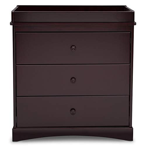 Delta Children Sutton 3 Drawer Dresser with Changing Top, Espresso Java