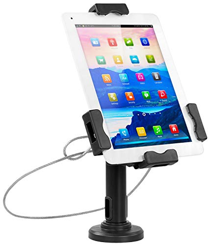 Mount-It! Secure Universal Tablet POS Kiosk with Wall Bracket Add-on | Locking Tablet Stand with Adjustable Clamp for iPad, iPad Air, Samsung Galaxy Tab, Surface Go & 7.9"- 10.9" Tablets - MI-3784