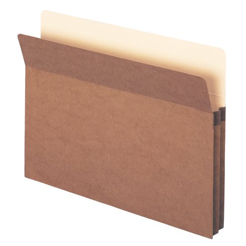 Smead File Pocket, Straight-Cut Tab, 3-1/2" Expansion, Letter Size, Redrope, 25 per Box (73224)