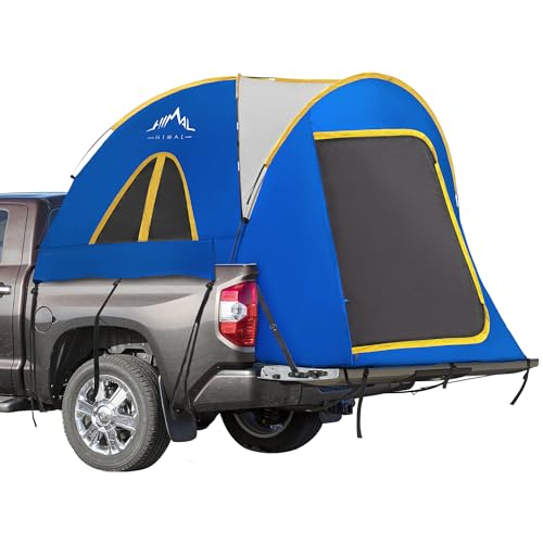 GoHimal Pickup Truck Tent, Waterproof PU2000mm Double Layer for 5.5-6.0 FT Truck Bed, Portable Truck Bed Tent for Camping, Blue