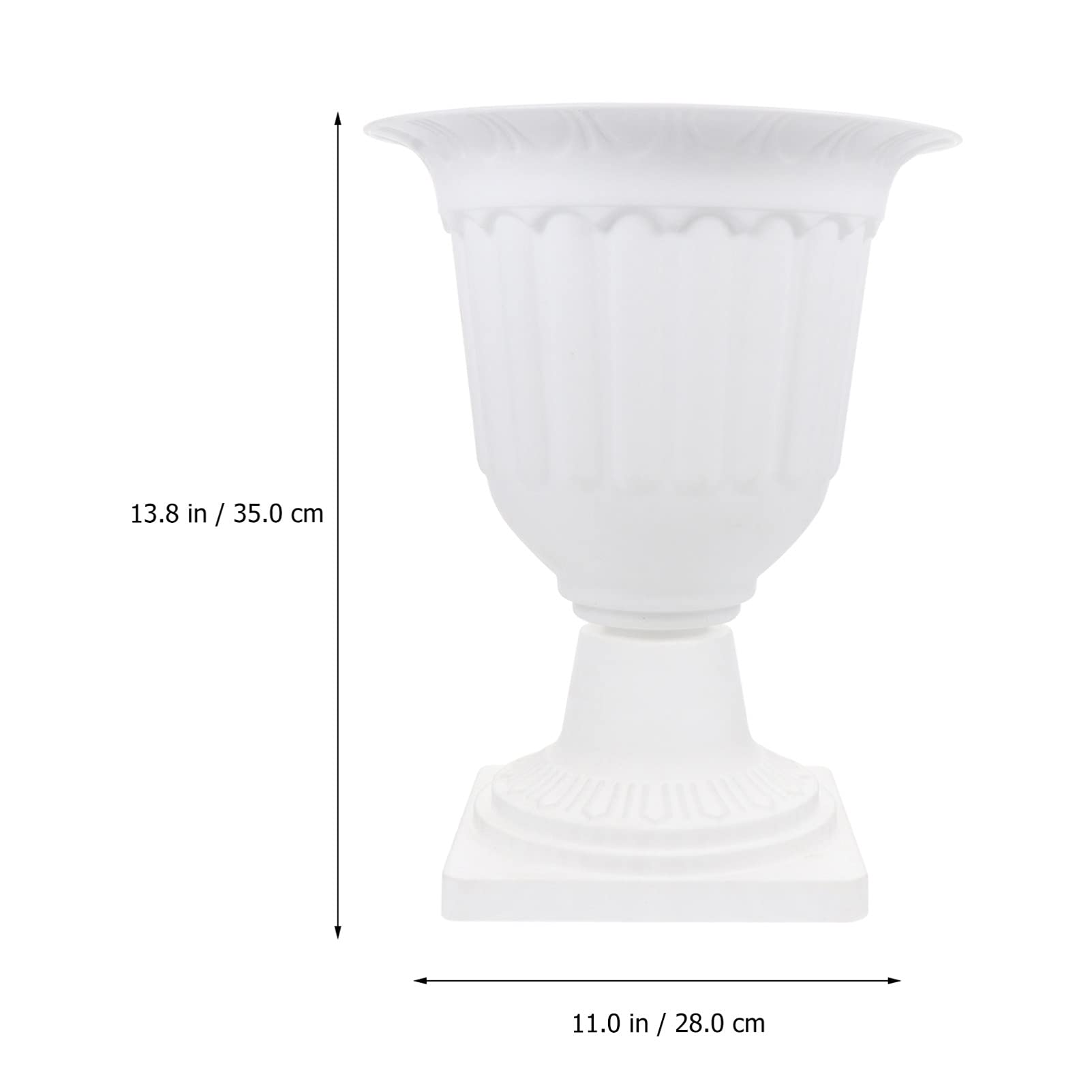 Vaguelly 2pcs Urn Flower Pots Tall Planter White Grecian Urn Planter Decorative Urn Planter Traditional Front Porch Garden Flowerpots