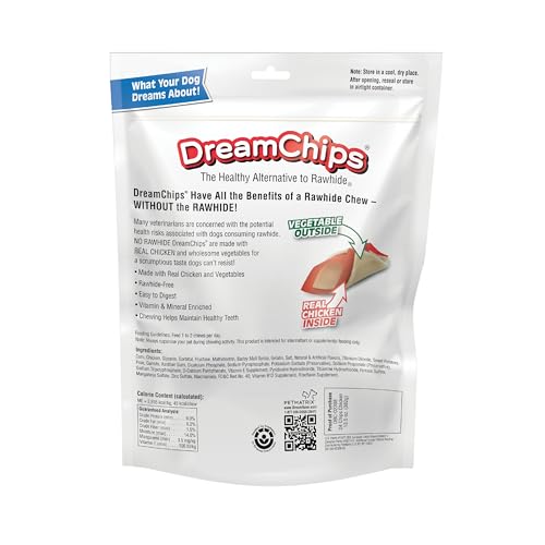 DreamBone DreamChips With Real Chicken 12 Count, Rawhide-Free Chews For Dogs