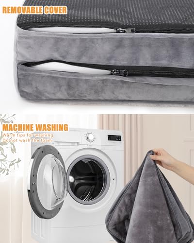 EMSLX Orthopedic Dog Beds for Small Dogs Waterproof Dog Beds with Sides Non-Slip Bottom Dog Couch Bed with Washable Removable Cover, Gray, 29x18 Inch