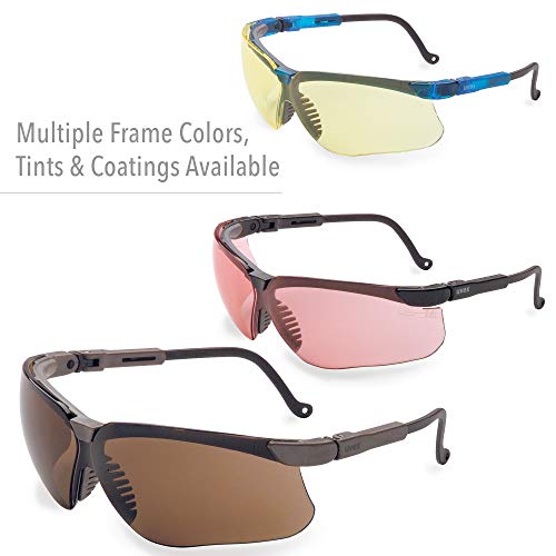 Uvex by Honeywell Genesis Safety Glasses with Uvextreme Anti-Fog Coating, Black Frame