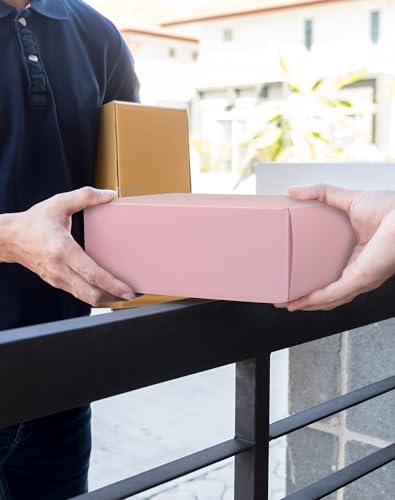 TryDrem Small Shipping Boxes 6x4x2 Inch 50 Pack, Light Pink Mailer Packaging Boxes, Corrugated Cardboard Boxes for Small Business Gift Literature Shipping