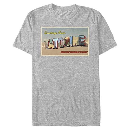 Star Wars Big & Tall Tatooine Post Card Men's Tops Short Sleeve Tee Shirt, Athletic Heather, Large