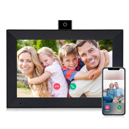 ryesug Digital Picture Frame 10.1 Inch WiFi Smart Digital Photo Frame, Electronic Picture Frame IPS HD Touchscreen with Black Wood Frame, Auto-Rotate Share Photos & Videos via AiMOR App Instantly