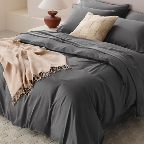 Double Stitch by Bedsure Cotton Tencel Sheet Set - Good Housekeeping Award Winner, King Sheet Set Cooling, Soft Luxury Bedding Set, 1 Fitted Sheet, 2 Pillowcases, Sunset Glow