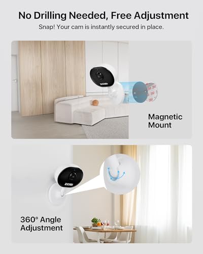 ZOSI Indoor Security Camera for Baby/Pet Monitor, C688 1080P Home Surveillance WiFi Camera with Phone App, AI Motion Detection, 2-Way Audio, Night Vision, SD Card/Cloud Storage, Works with Alexa