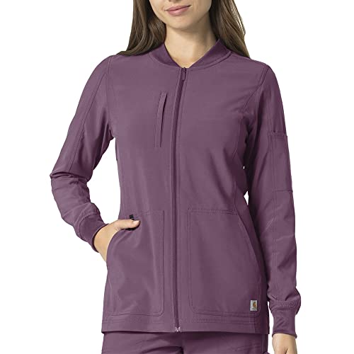 Carhartt Women's Crossflex Force Cross-Flex Modern Fit Zip-Front Utility Jacket, Amethyst, XS