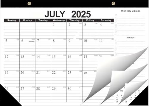 Kyweel 2025-2026 Desk Calendar, 12 Month Desk Calendar/Wall Calendar Combo, 17" x 12", July 2025-June 2026, Highlight Holidays, Planning Calendar, Thick Paper