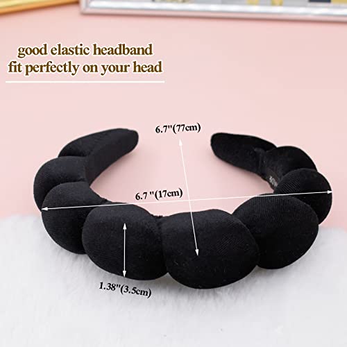 BEGOOD Spa Headband for Washing Face Skincare Headbands Sponge Makeup Headband Terry Towel Cloth Hairband Bubble Head Band Puffy Headwear Hair Accessory (Beige)