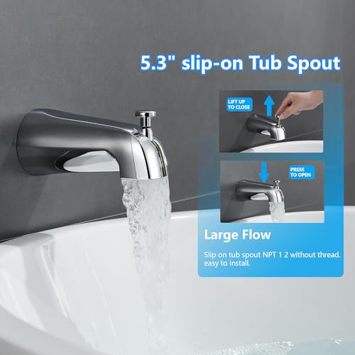 KINSE Shower Faucet Set, Shower Head and Faucet Set With 5 Inches Rain Shower Fixtures, 5-Spray Shower Valve and Trim Kit, Single Handle Control Shower Faucet Set with Valve (Matt black)