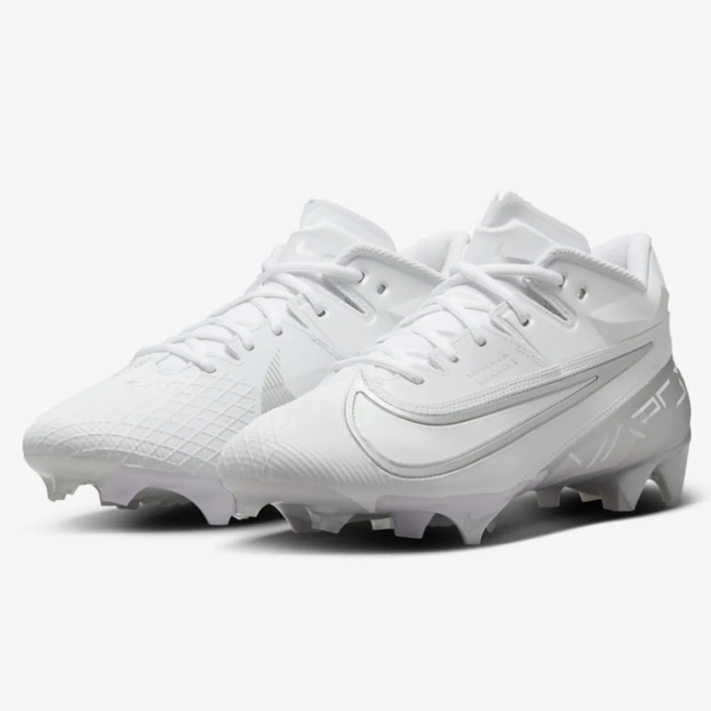 Nike Vapor Edge Elite 360 2 Men's Football Cleats (DA5457-101,White/Metallic Silver-Pure Platinum) Size 12