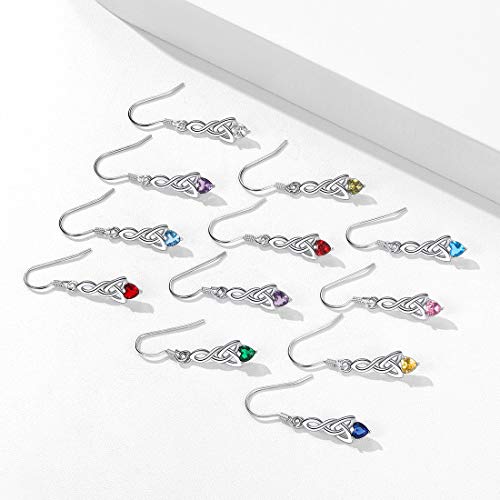 ChicSilver Sapphire Earrings for Women Blue September Birthstone Earrings for Women 925 Sterling Silver Heart Earrings Celtic Knot