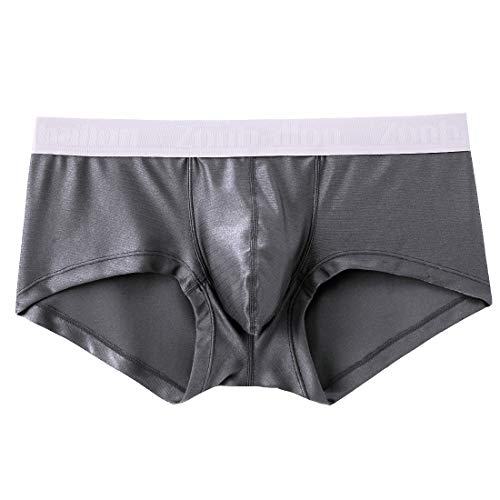 ZONBAILON Mens Sexy Underwear Bulge Enhancing Pouch Ice Silk Big and Tall Boxer Briefs Pack Plus Size 3XL XXXL 3X Waist 48-50
