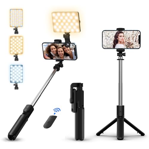 Led Selfie Light,Phone Light wtih Clip,3000mAh Rechargeable Selfie Light, Photo Light with 3 Light Modes, Portable Led Light for Phone,Iphone,Laptop,Pictures,Video Recording,TikTok, Selfie,Live,Vlog