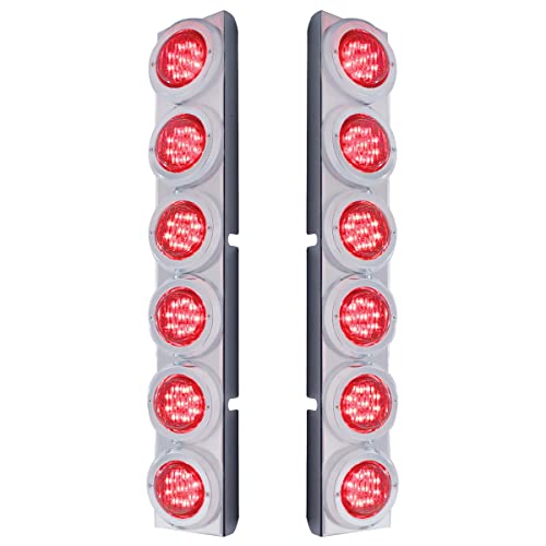 United Pacific 37342 - Rear Ss Air Cleaner Light Bar With Bracket For Peterbilt Trucks - Clearance/Marker Light, Red Led