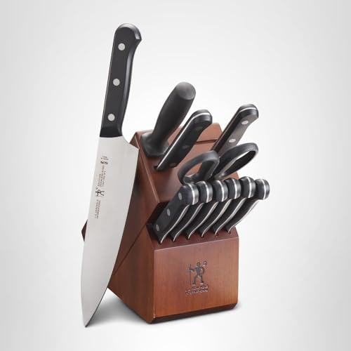 HENCKELS Solution Razor-Sharp 12-pc Knife Set, Chef Knife, Bread Knife, Steak Knife, German Engineered Informed by 100+ Years of Mastery,Walnut