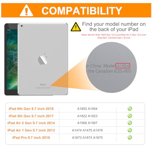 BRAECN Silicone Case for 9.7 Inch iPad 6th/5th Generation, Full-Body Protective Case with 360° Rotating&180 ° Folding Hand Grip,Pencil Holder, Kickstand, Shoulder Strap for iPad 6th/5th Gen-Mint Green