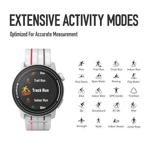 COROS PACE 3 Sport Watch GPS, Lightweight and Comfort, 17 Days Battery Life, Dual-Frequency GPS, Heart Rate, Navigation, Sleep Track, Training Plan, Run, Bike, and Ski (White Silicone)