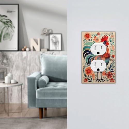 Rougui Decorative Light Switch Covers Nautical Seabirds Hoods Anchor Abstract Sun Quad Toggle 4 Gang Wall Plate Decorative Switchplate Electrical Faceplate For Farmhouse Bathroom Decor