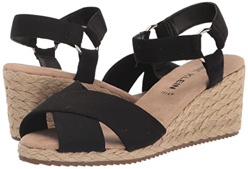 Anne Klein Women's Ellis Wedge Sandal, Navy, 10